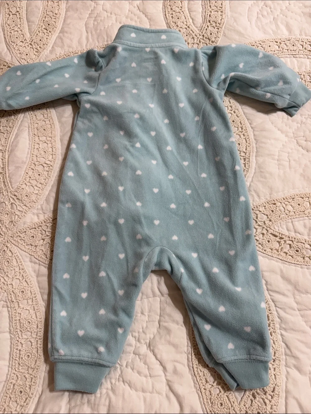 Carter's light blue cloud-print infant sleeper